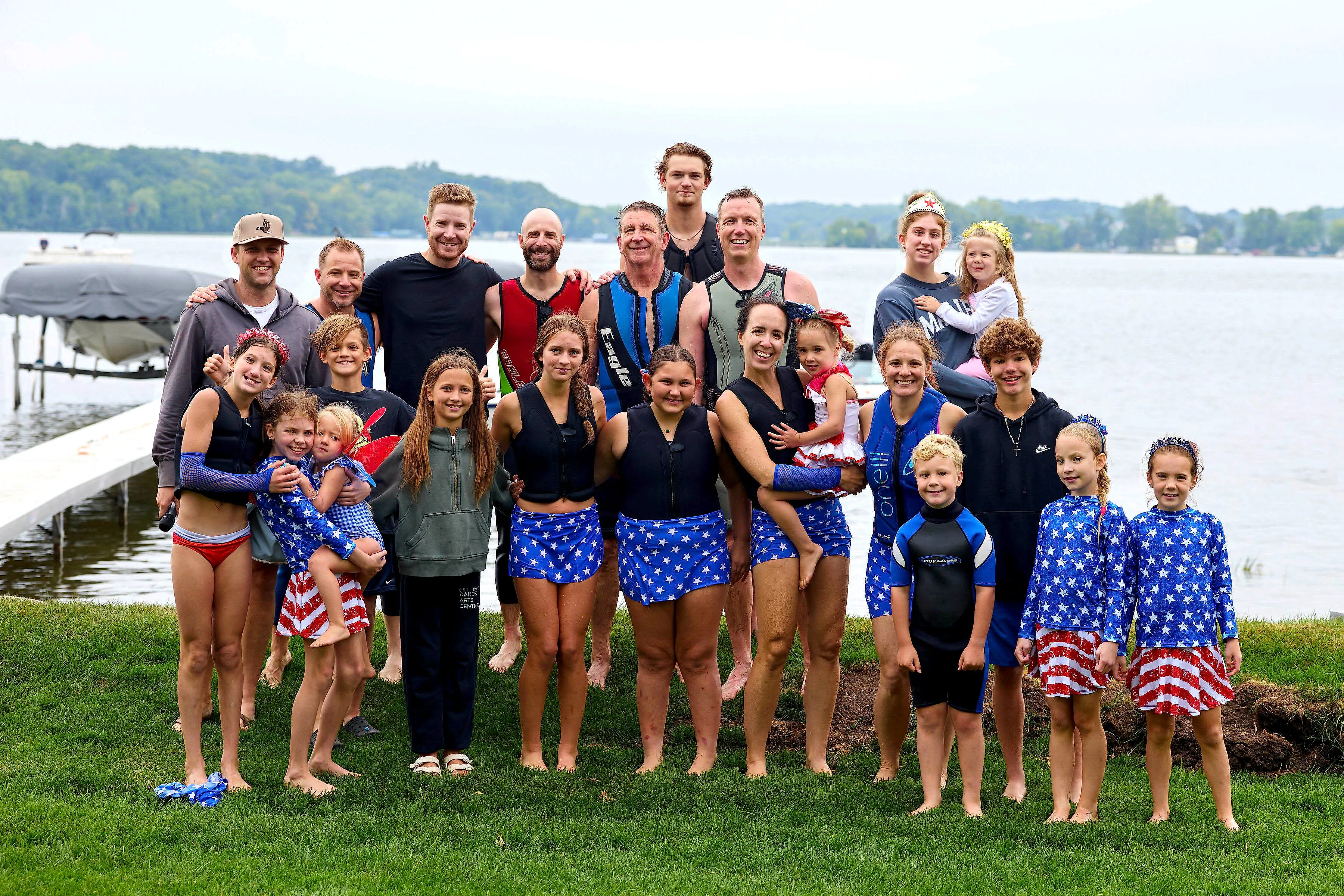 Patriotic waterski show on Lake Minnewashta